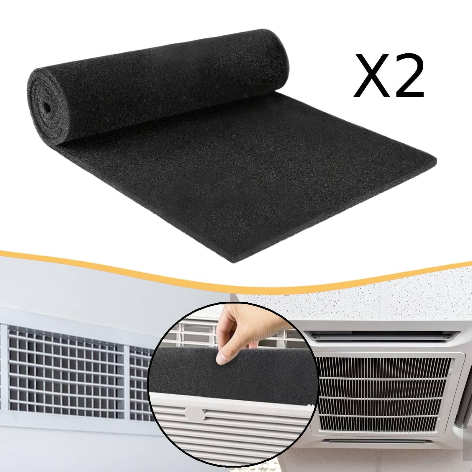 Filtro per Condizionatore D', Spessore 8 Mm, Nero, Facile Da Installare, Filtro Purificatore di Ricambio per Condizionatore a Finestra, Tappet, 2 pezzi