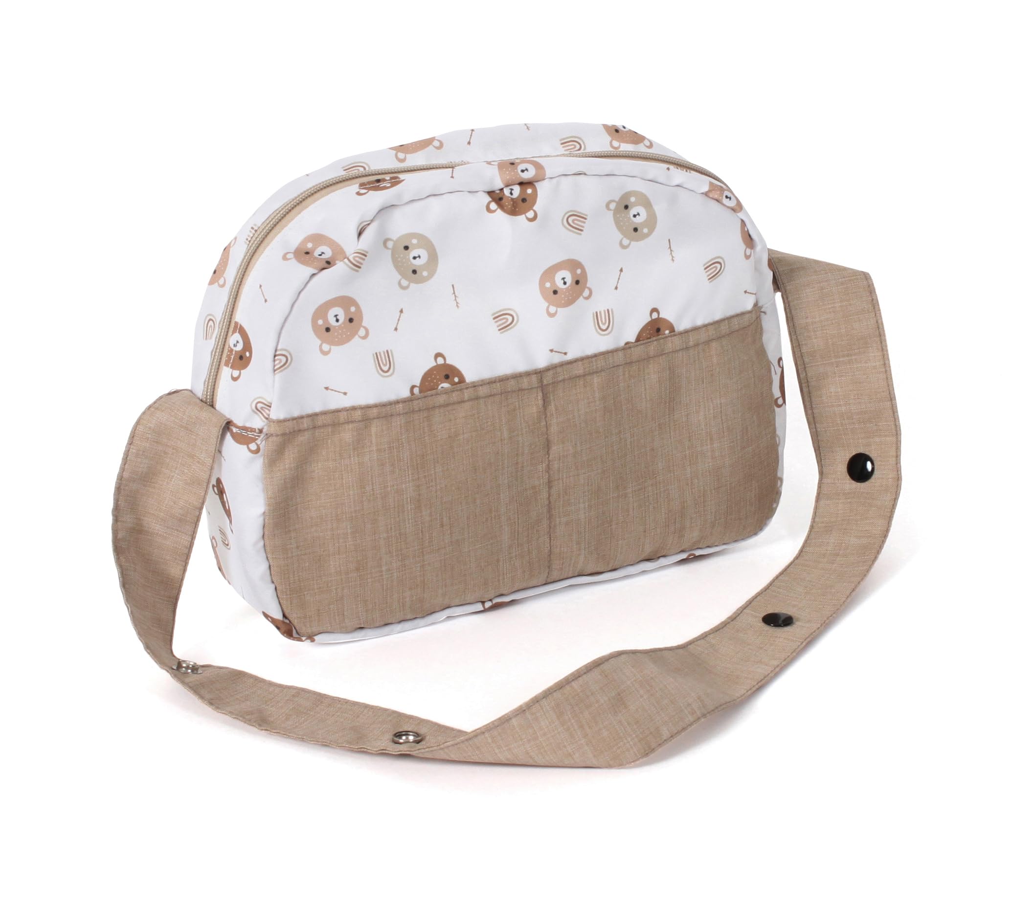 Bayer Chic 2000 - Wickeltasche für Puppen, Puppenwickeltasche, Puppenzubehör, Puppentasche, Bärchen, beige, 853-63, ca. 27 x 9 x 22 cm