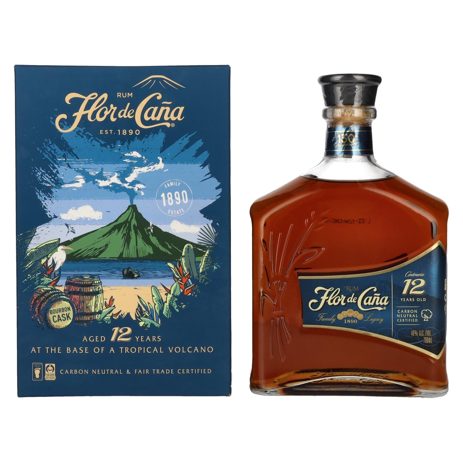 Flor de Caña Centenario 12 Years Old 40% Volume 0,7l in Geschenkbox Rum