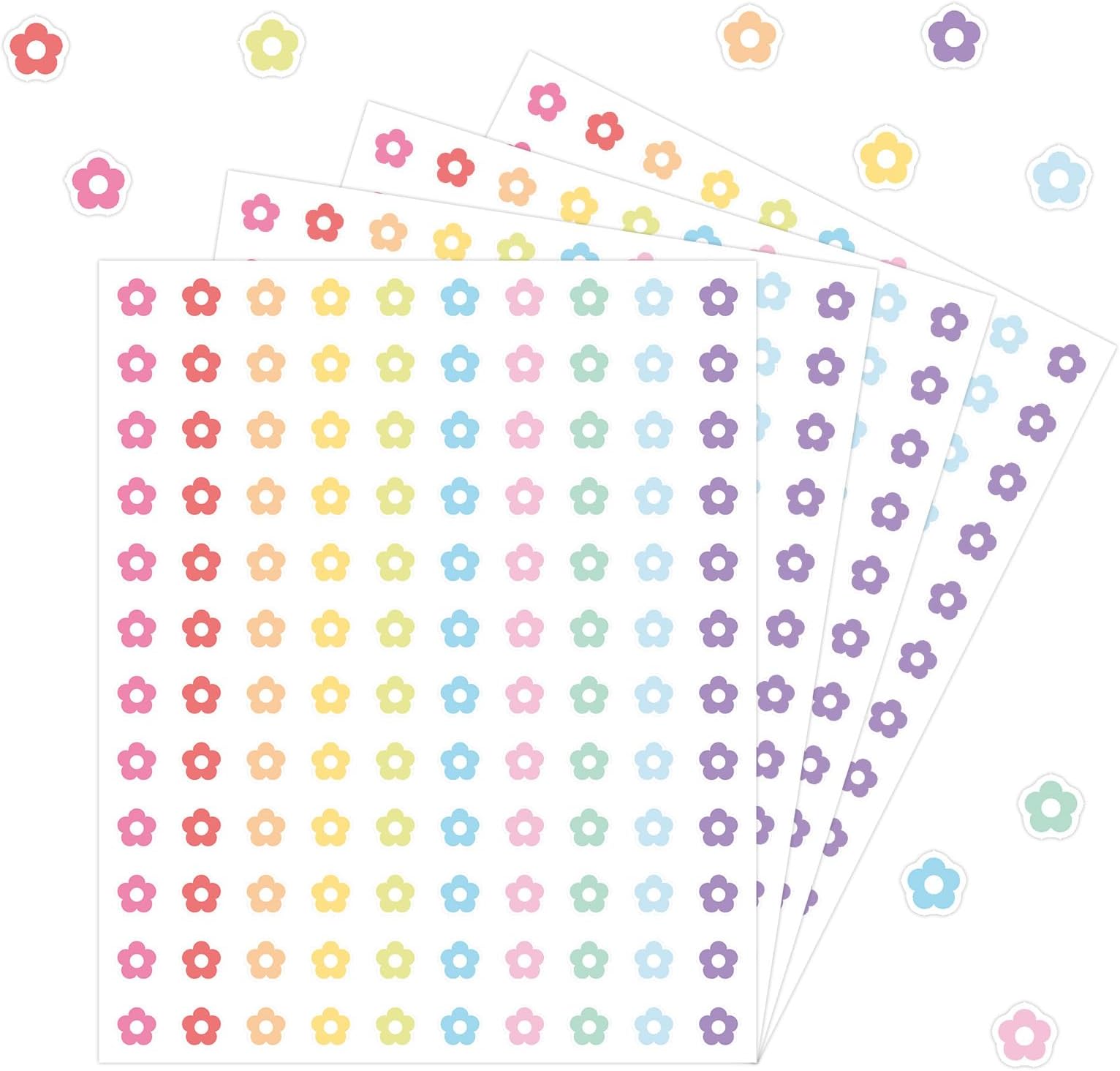 3000PCS Flower Stickers Floral Stickers Small Sticker Bulk for Kids Adult Teacher Mini Flower Sticker for Arts Crafts Greeting Card Envelope Scrapbooking Journal Class Rewards, 10 Design