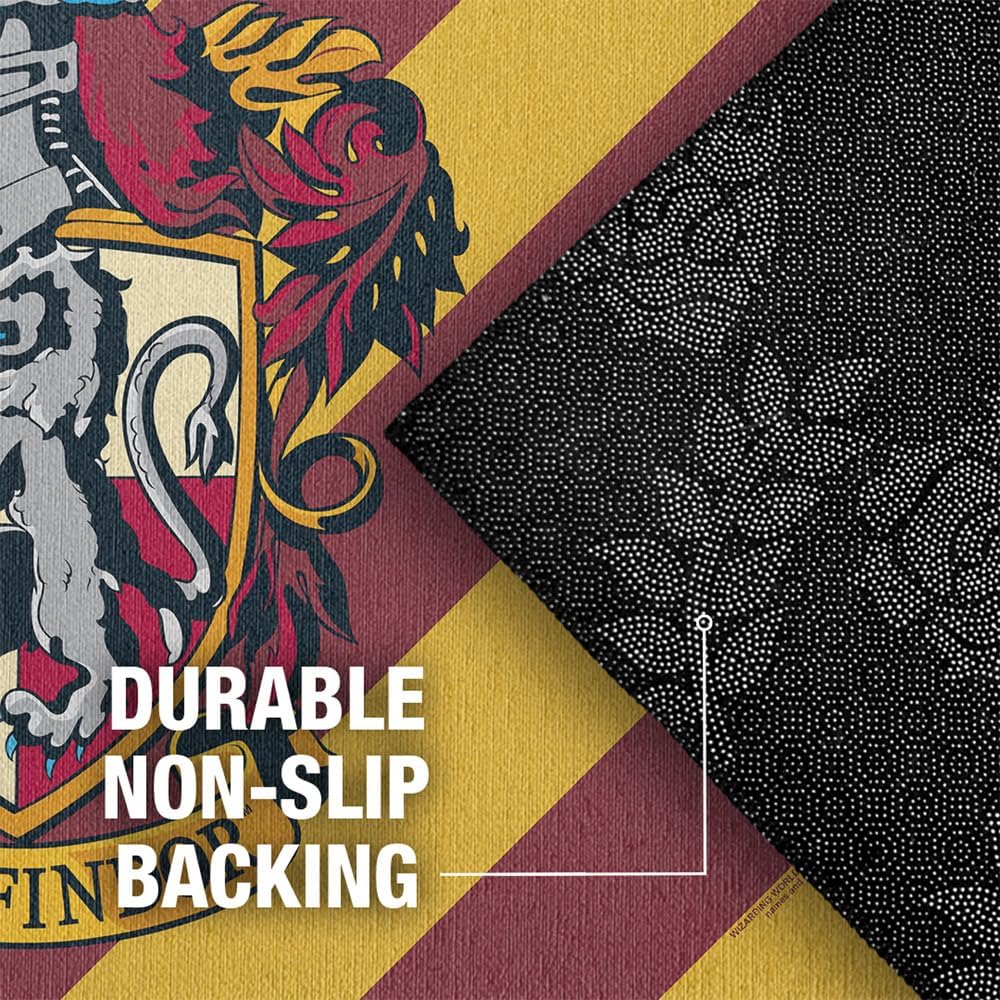 GRAPHICS & MORE Anti-Slip Indoor Doormat, 20” x 31.5” Harry Potter Gryffindor Sigil, Floor Mat for Inside Entry Way/Back Door Garage Mudroom Home and Office, Low Profile