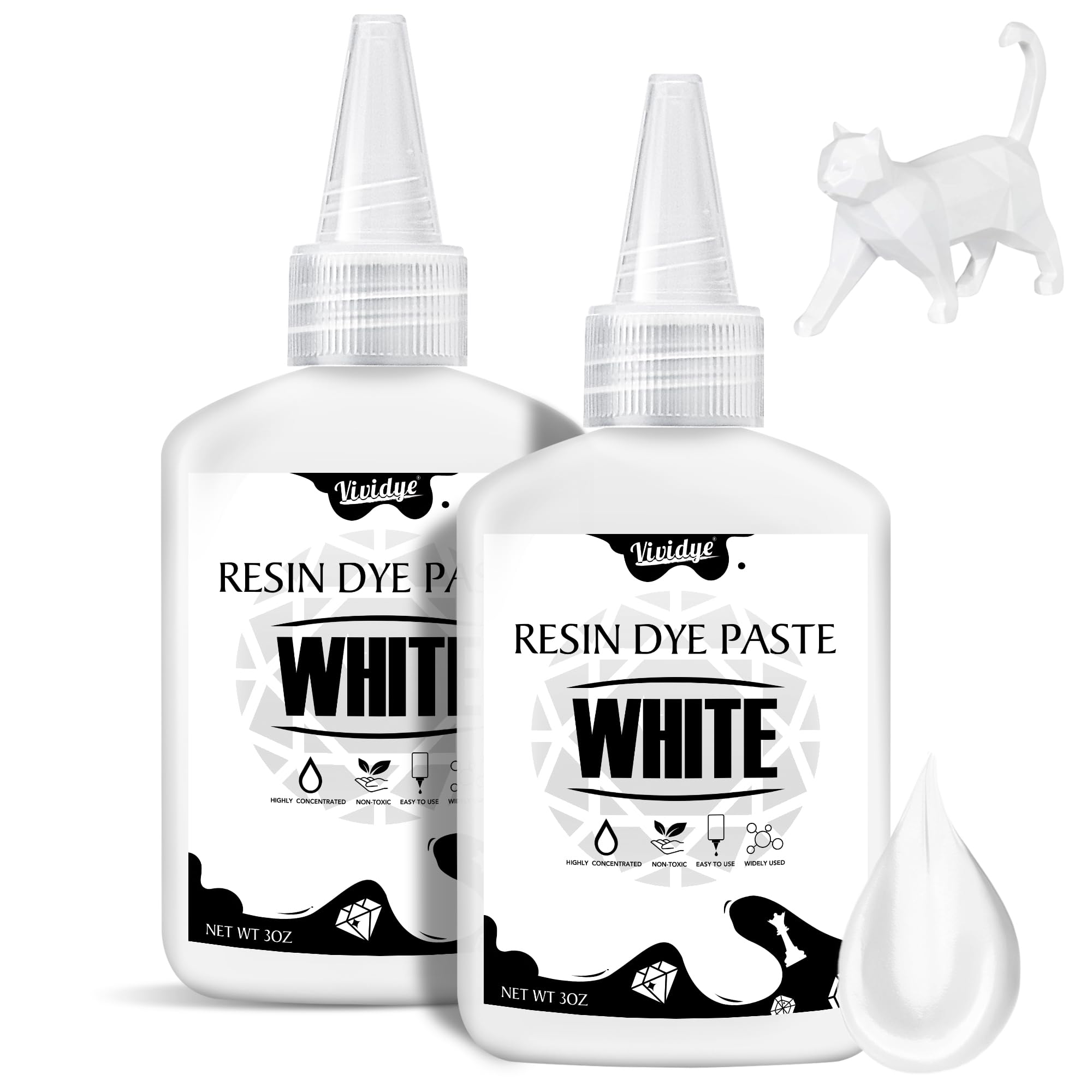White Epoxy Resin Pigment Paste, 6oz High Concentrated White Resin Color Pigment Paste for Resin Ocean Waves, Cells, Lacing, Painting, UV Resin, White Epoxy Resin Dye Paste for Resin Art, Coaster