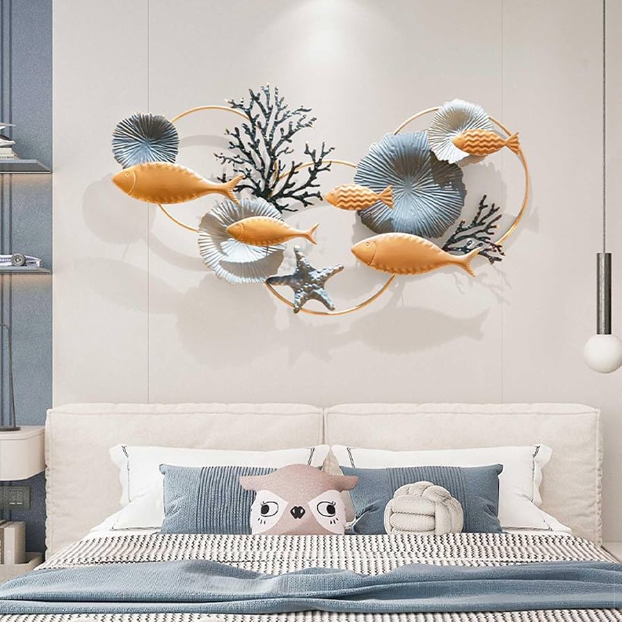 Amazon.co.jp: オーシャンメタルウォールアート、海の魚、ヒトデ