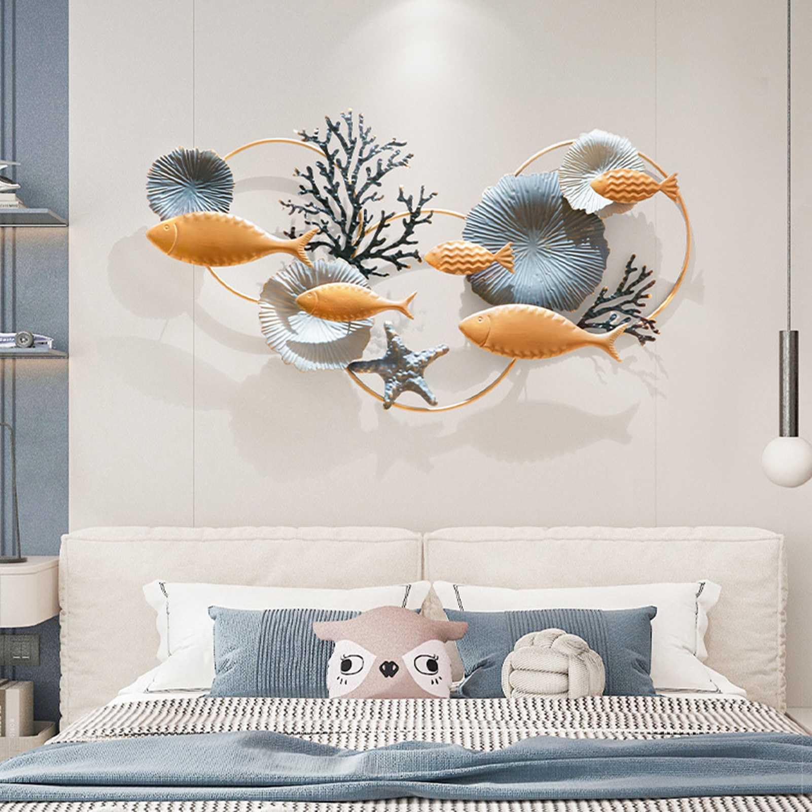 Amazon.co.jp: オーシャンメタルウォールアート、海の魚、ヒトデ