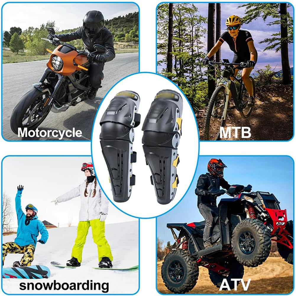 Ginocchiere Motociclistiche, Protezioni per Ginocchio MTB a Riflessione Notturna Resistenti al Vento e agli Urti in Tutte Le Stagioni Ginocchiera per Snowboard, Motocross