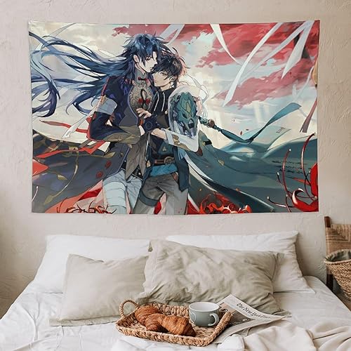Miniatura 7 de EAGLEFL Honkai Blade And Dan Heng - Tapiz de pared para colgar en la pared, tapices de riel de estrellas para dormitorio, sala de estar, decoración