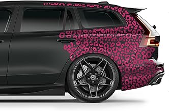 Finest Folia Set di 6 adesivi per auto, formato DIN A4, motivo leopardato, per moto, bus, accessori per auto, motivo leopardato, design K172 (magenta)