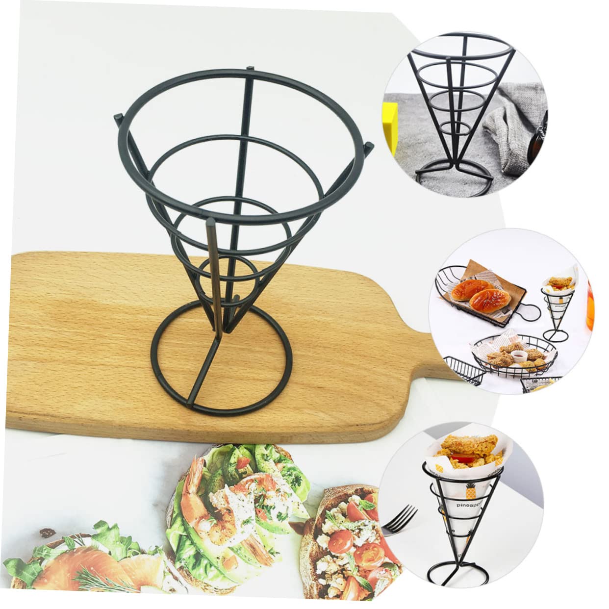 FUNOMOCYA French Fries Cone Holder Multi-function Food Basket Restaurant Tableware Safe Snack Holder