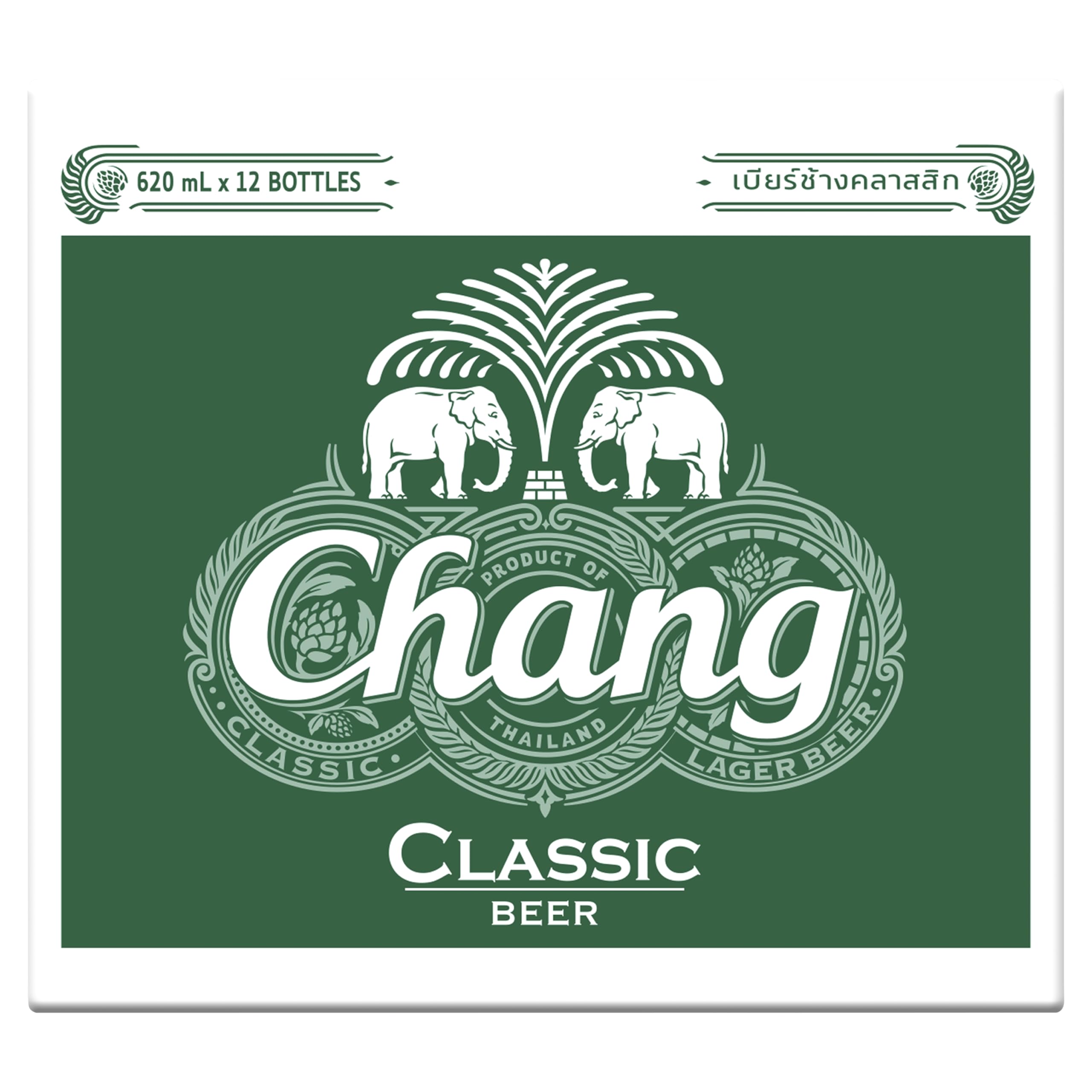 12 Flaschen Chang Bier Classic Bigbottle 620ml Thailand`s Lager Beer