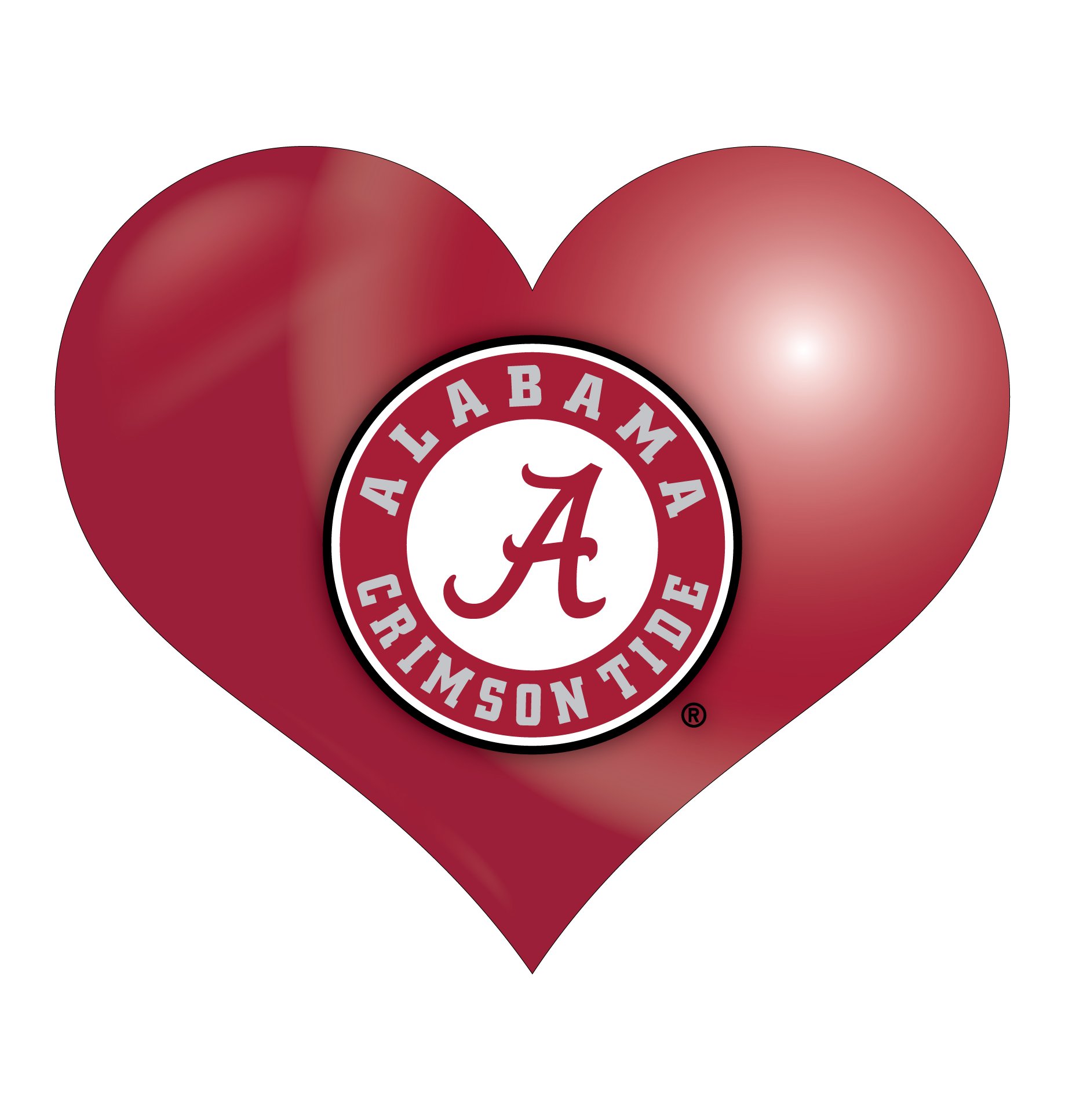 Alabama Crimson Tide Heart Magnet Single Officially Licensed Collegiate Product