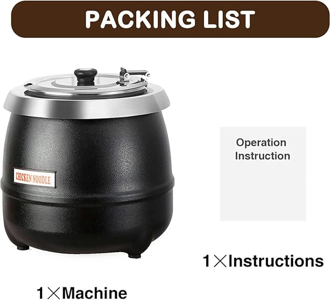 Olla Eléctrica para Sopa Acero Inoxidable 10 L, Calentador Buffet miniatura 8