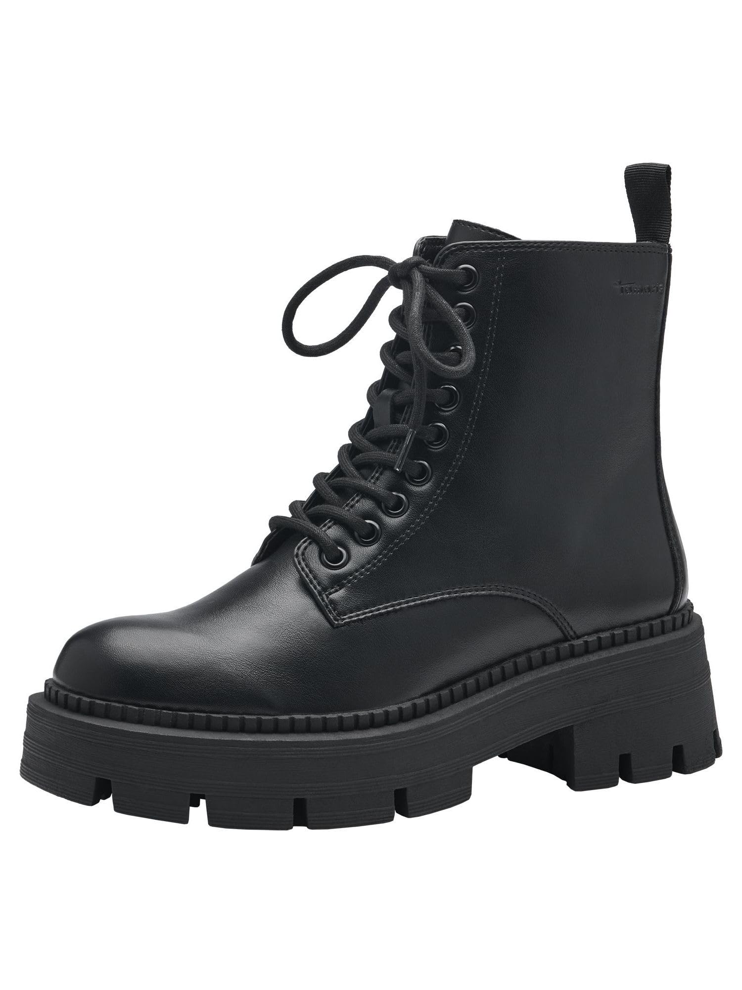 Tamaris Women Combat Boots, Ladies Ankle Boots,TOUCHit-Footbed,Boots,Half Boots,Booties,lace-up Boots,Black UNI,36 EU