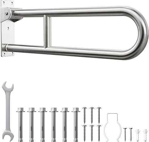 niffgaff 30 Inch Flip Up Toilet Grab Bar, 304 Stainless Steel Folding Bathroom Safety Rail, 450 lb Capacity niffgaff 30 Inch Flip Up Toilet Grab Bar, 304 Stainless Steel Folding Bathroom Safety Rail, 450 lb Capacity