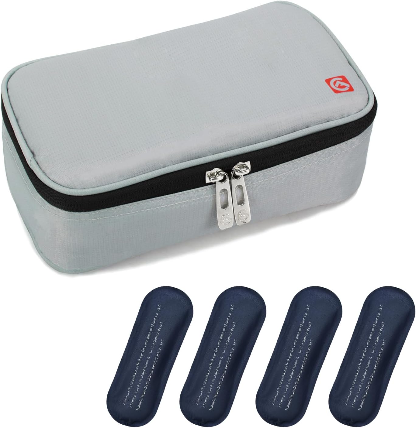 ALLCAMP OUTDOOR GEAR Insulin Cooler Travel Case with 4 Ice Pack and Insulation Liner for Diabetic Organize Medication (9X 4.72x 3.14 inches)