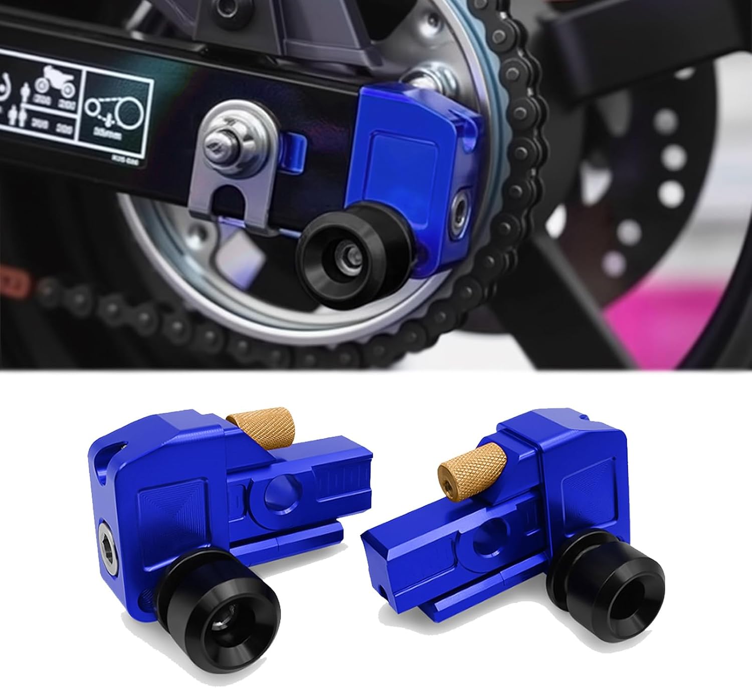 for 2025 DAX125 GROM125 MS125SF Modified CNC Chain Adjuster with Thread Spool.2022-2025 dax125 grom125 ms125sf (Golden)