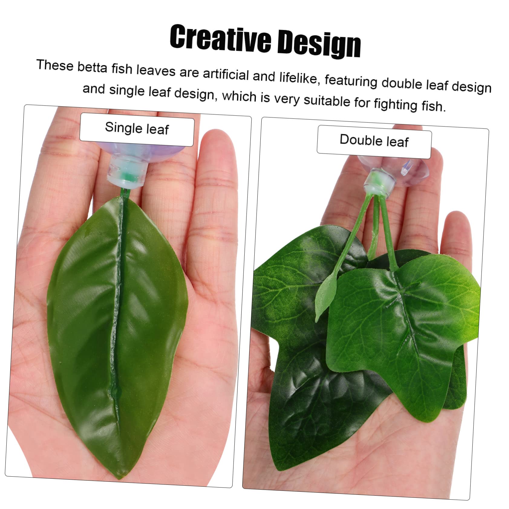 TOYANDONA 2 Series Hojas De Pecera Artificial Planta Falso Acuario Cría Accesorio De Pescado Betta Hojas De Desove Betta Hamaca De Hoja De Betta Hoja De Descanso El Plastico 8 Piezas*2