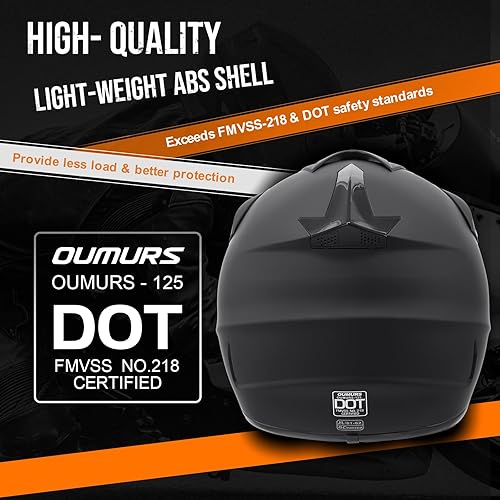 Miniatura 6 de DOT - Casco de motocross para adultos con gafas, guantes y máscara ajustable, visera solar, casco para adultos, todoterreno, motocross, descenso,