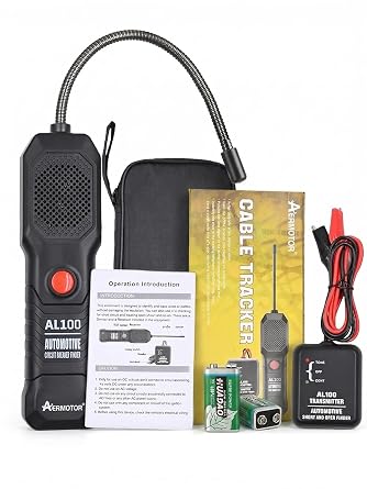 AL100 Wire Tracer Electrical Automotive Short and Open Finder | Automotive Circuit Tester Break Finder Fault Probe Wire Detector Tool Electrical DC 6-42V for DIY,Home Use,Mechanic