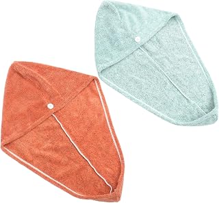 KAILIKETIY 2 Piezas De Gorro De Secado De Cabello Toalla Absorbente Más Gruesa De Secado Rápido Toallas para El Cabello para Mujeres Color Verde