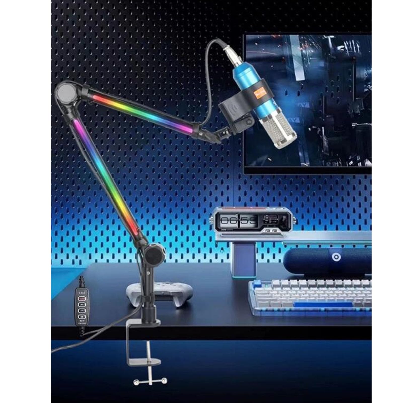 Acouto Kit Microfono Microfono Desktop con USB per la Casa in Streaming in Diretta di Casa in Diretta Online Gaming con il Condensatore USB con il Condensatore SMAR