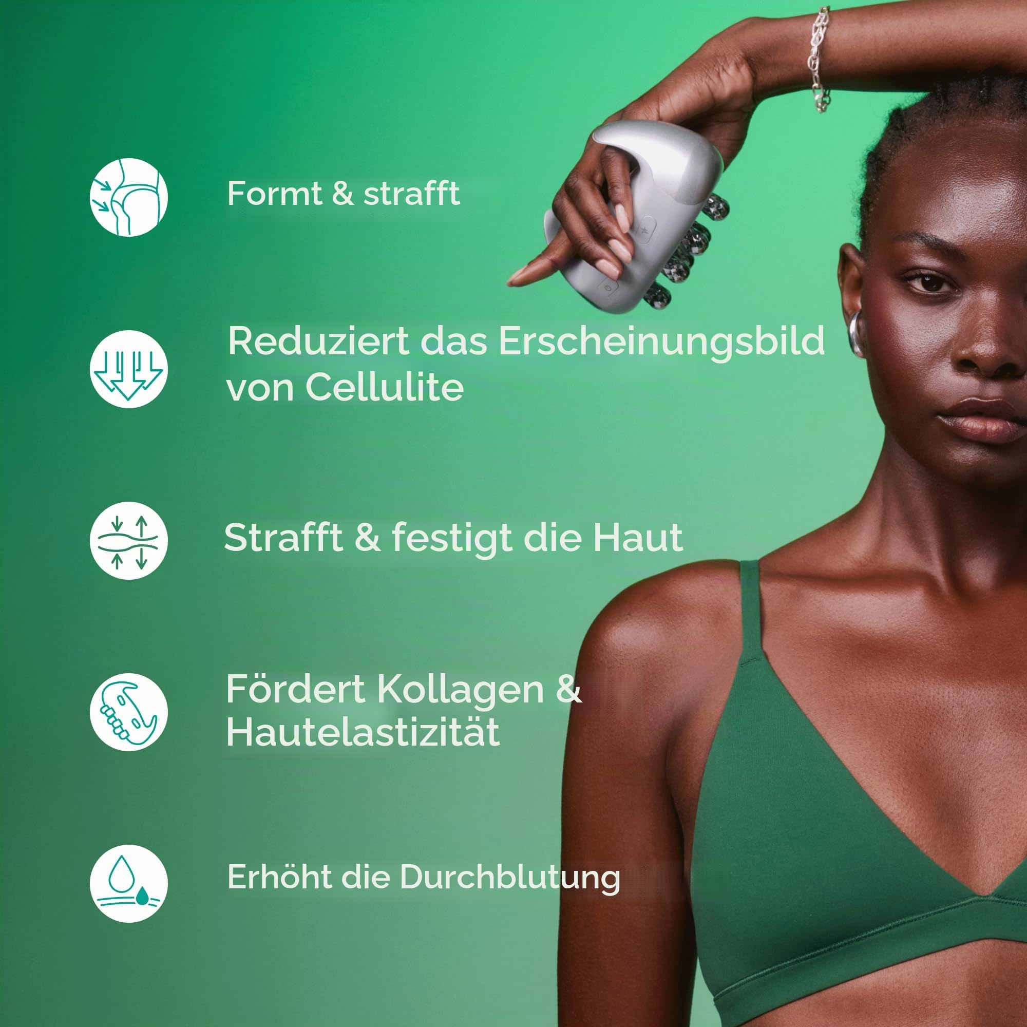Magnitone Diablo Pro Ganzkörper-Skulpturgerät Mikrostrom EMS Radiofrequenz Massage 3 Intensitätsstufen Kabellos Tragbar 70 Minuten Akku