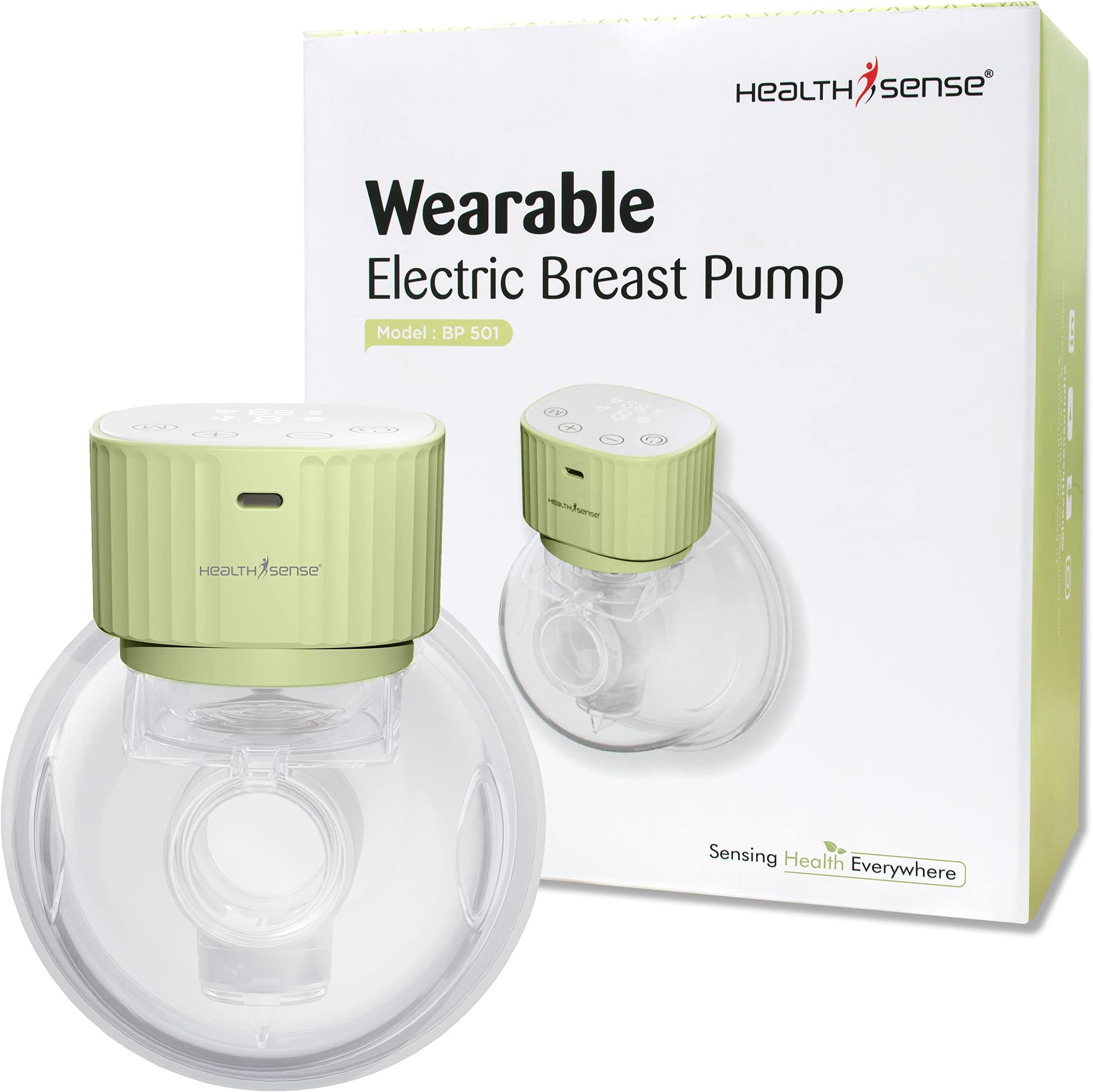 HealthSense Wearable Automatic Electrical Milk Feeding Pumping Machine With 3 Modes 27 Frequency,Lightweight,Rechargeable,Food Grade Milk Cup,Led Display With Touch Button,1 Year Warranty Bp 501