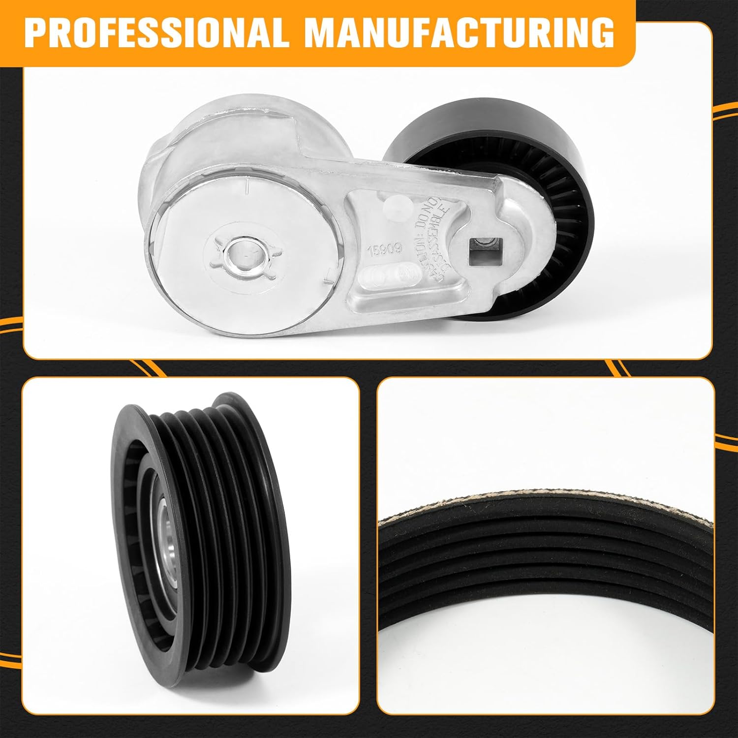 Engine Drive Belt Tensioner Idler Pulley Serpentine Belt Drive Kit Fit for Chrysler 200 Town & Country, Dodge Avenger Grand Caravan Journey, 3.6L V6, 2011-2019 - Replace 90K-39282D