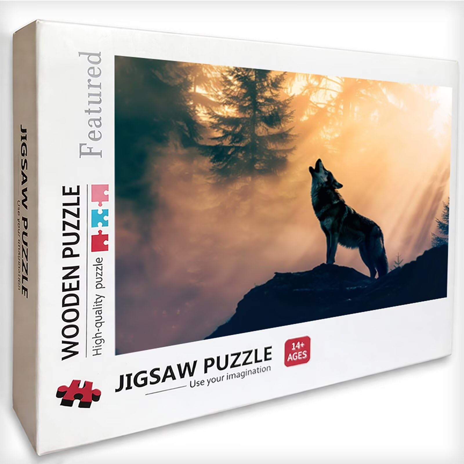 Drewniane puzzle wilka, 141 x 87 cm, motyw zwierzęcy, jigsaw dla dorosłych, 4000 elementów, z pudełkiem, wymagająca gra zagadkowa, prezent dla nastolatków, na prezent i dekorację, odpowiednie dla