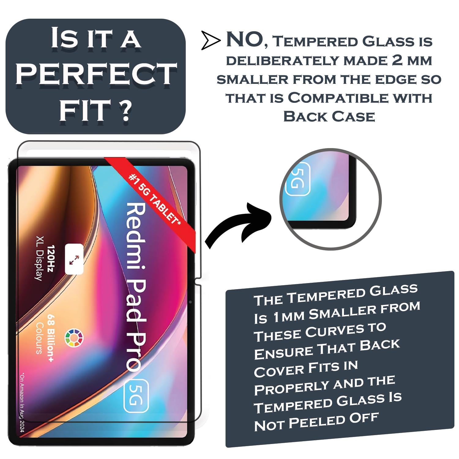 Tough Lee Tempered Glass Screen Guard Protector for Redmi Pad Pro 12.1 inch (Anti Scratch, FingerPrint, SmudgeProof) (with Easy Installation Kit) (Pack of 1) — Amazon image 5