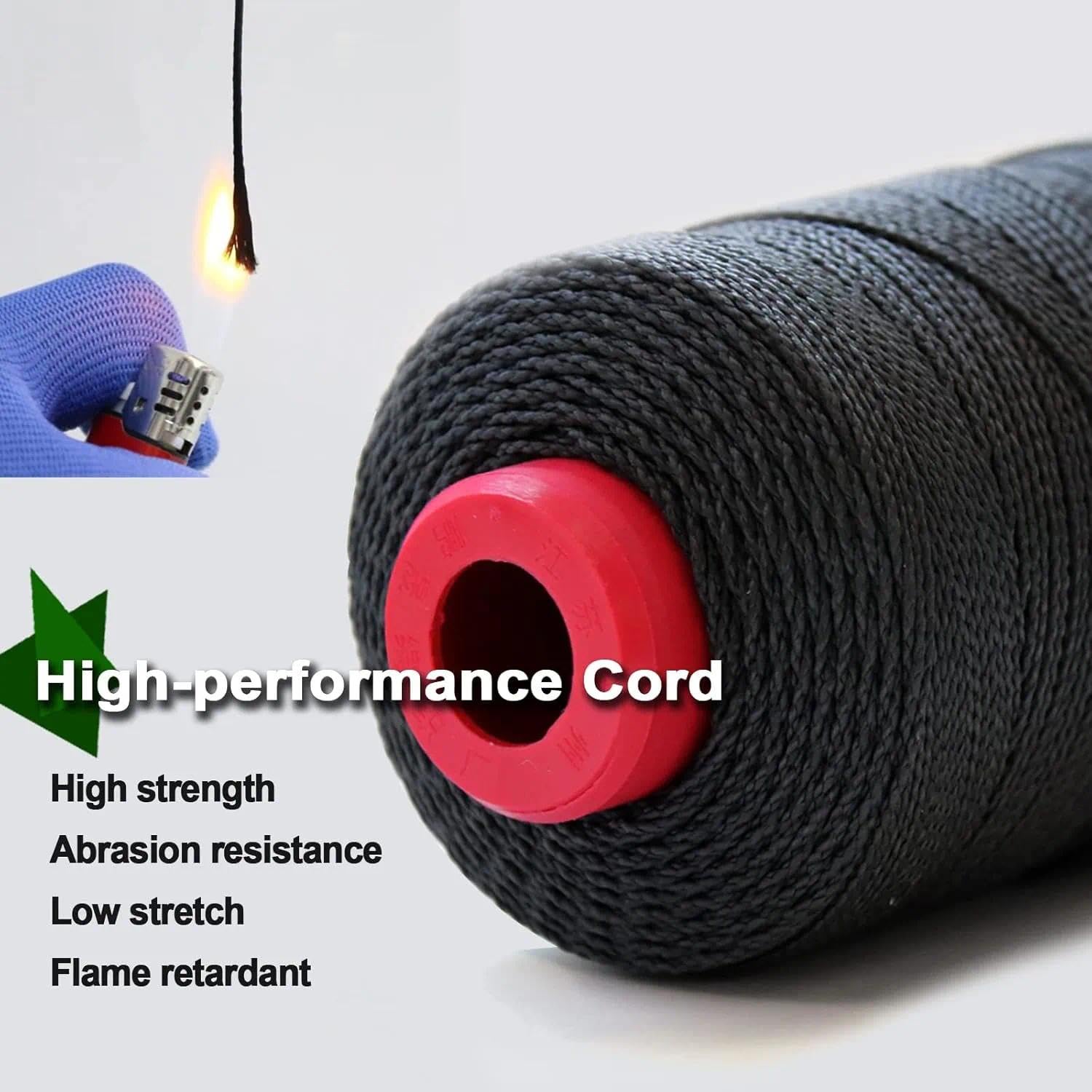 9KM DWLIFE Corde tressée en Kevlar noir, 226,8 à 680,4 kg, corde de cerf-volant robuste, modèle fusée, paracorde, corde d'aide à la pêche, camping, randonnée, corde de survie en plein air