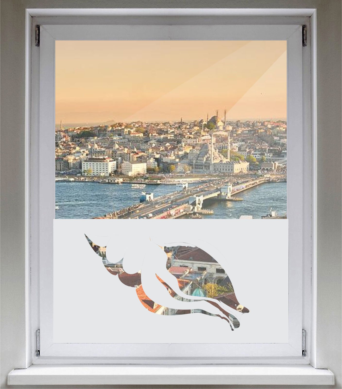 Film pour fenêtre opaque satiné et brise-vue décoratif escargot plage 120x50 cm