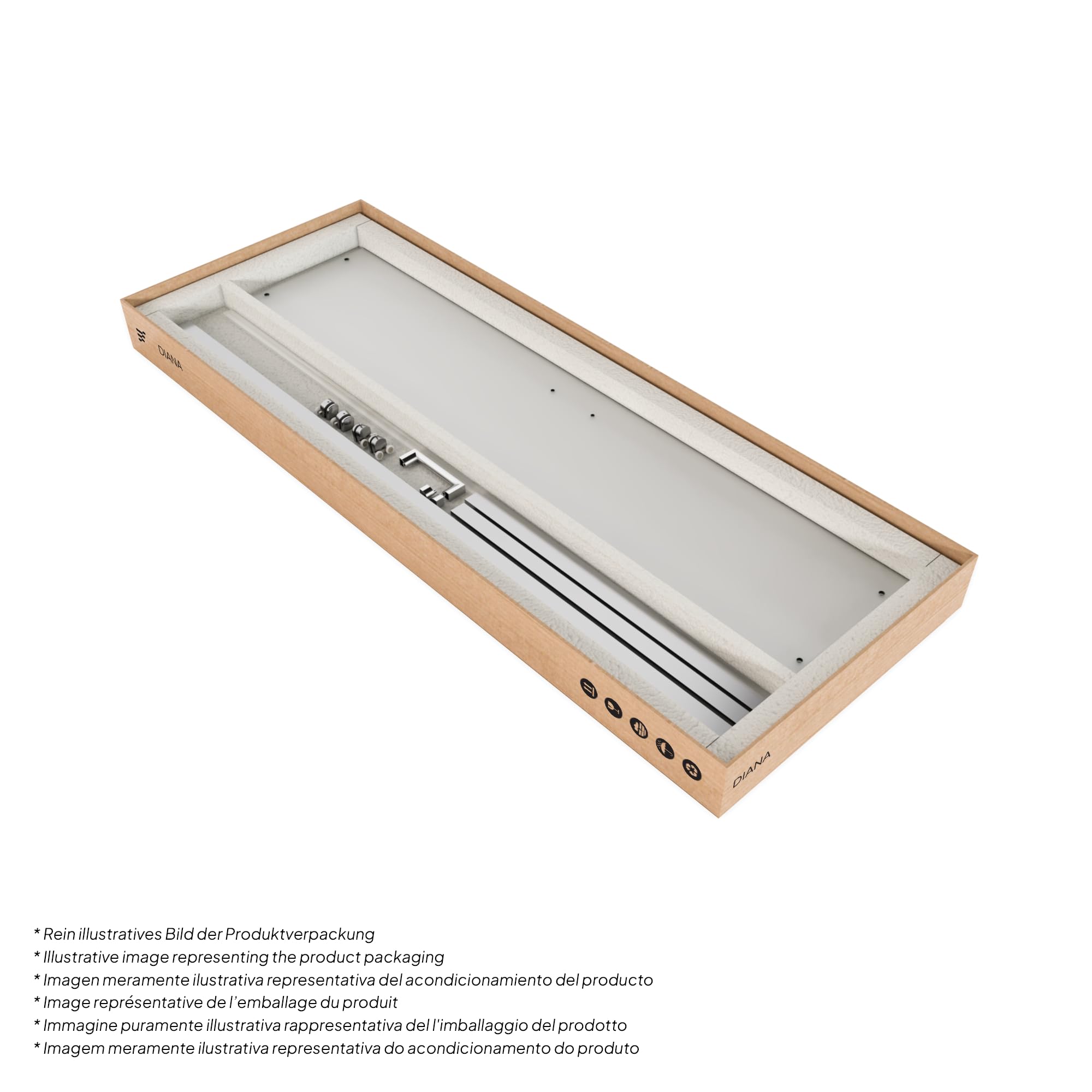 Mampara de Ducha Diana 75x75x190cm | REVERSIBLE | Puerta corredera, Ajuste 72,5-74,5 x 72,5-74,5cm | Perfiles Cromados, cristal de seguridad ESG Satinado de 6mm