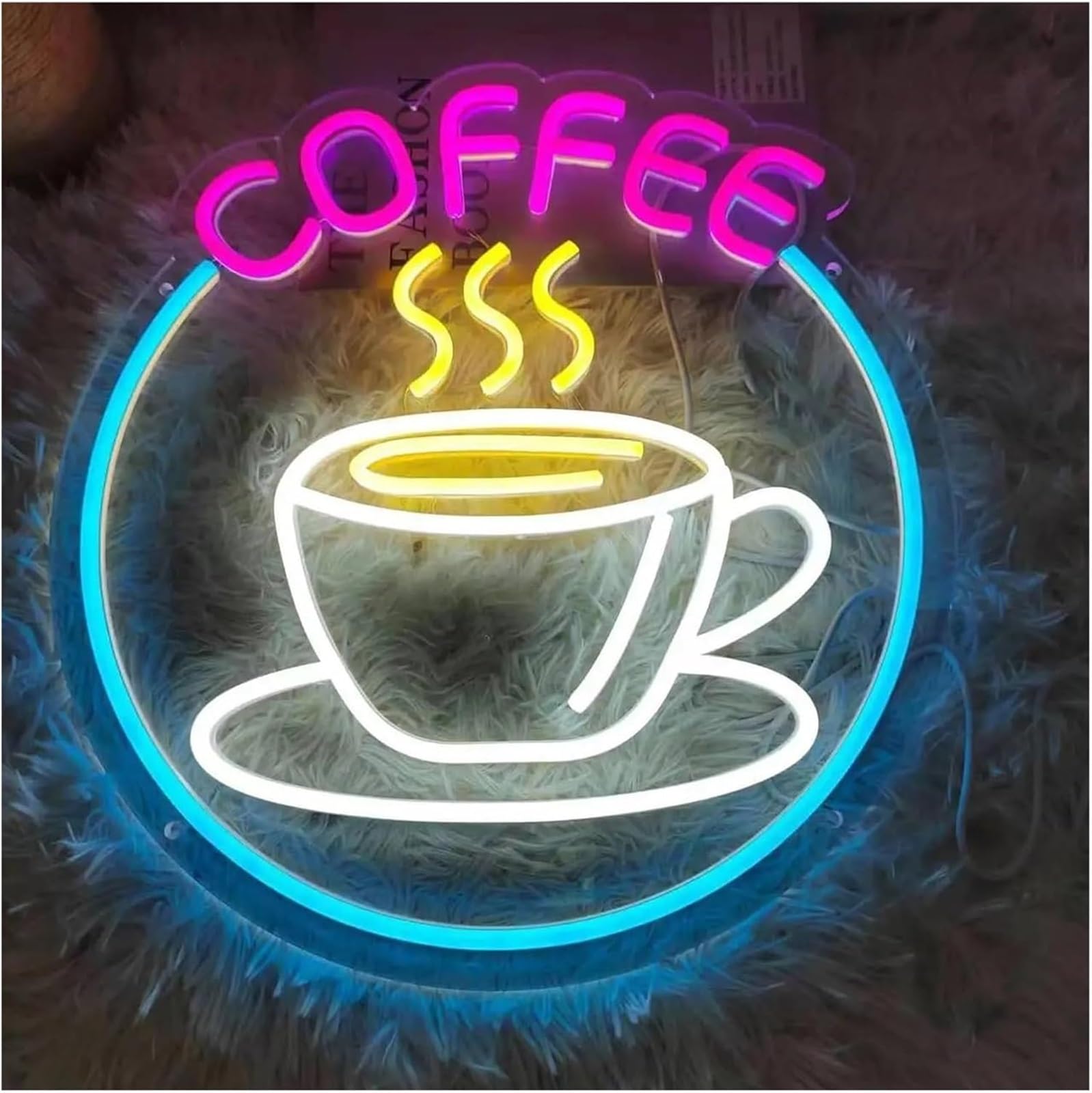 Zynther Neon lamp Colorful Letters Interior Lighting for Cafe for Neon Sign Wall Decor Restaurant Hotel Powered