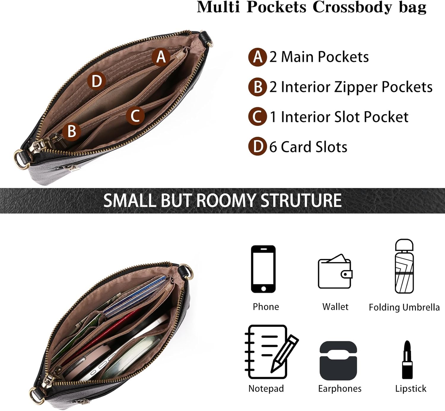 GAEKEAO Wristlet Wallet Clutch Purses For Women Small Crossbody Bag Cell Phone Wallet Purse Shoulder Handbag with Card Slots - Image 3