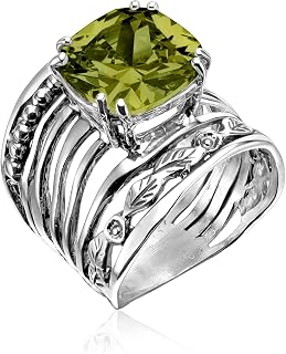 JEAN RACHEL JEWELRY 925 Sterling Silver 12mm Cushion Ring | Oversized solitaire ring raising a massive 12mm square cushion faceted CZ stone crown inside fine prongs.