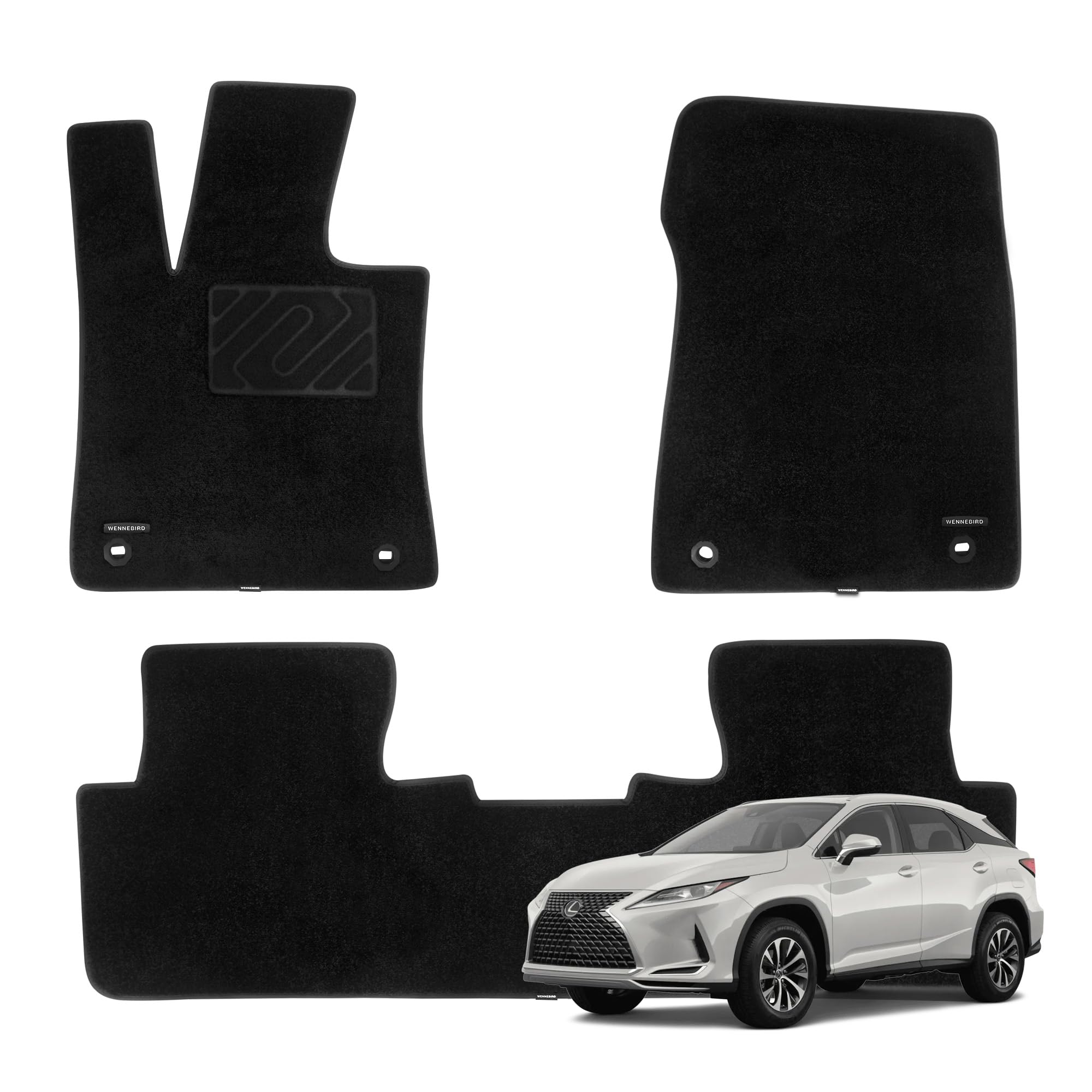 WENNEBIRD Superior Carpet Floor Mats For Lexus LX600 2022-2025 - 0.6" Thick, All Weather, 2pc Set - View #5
