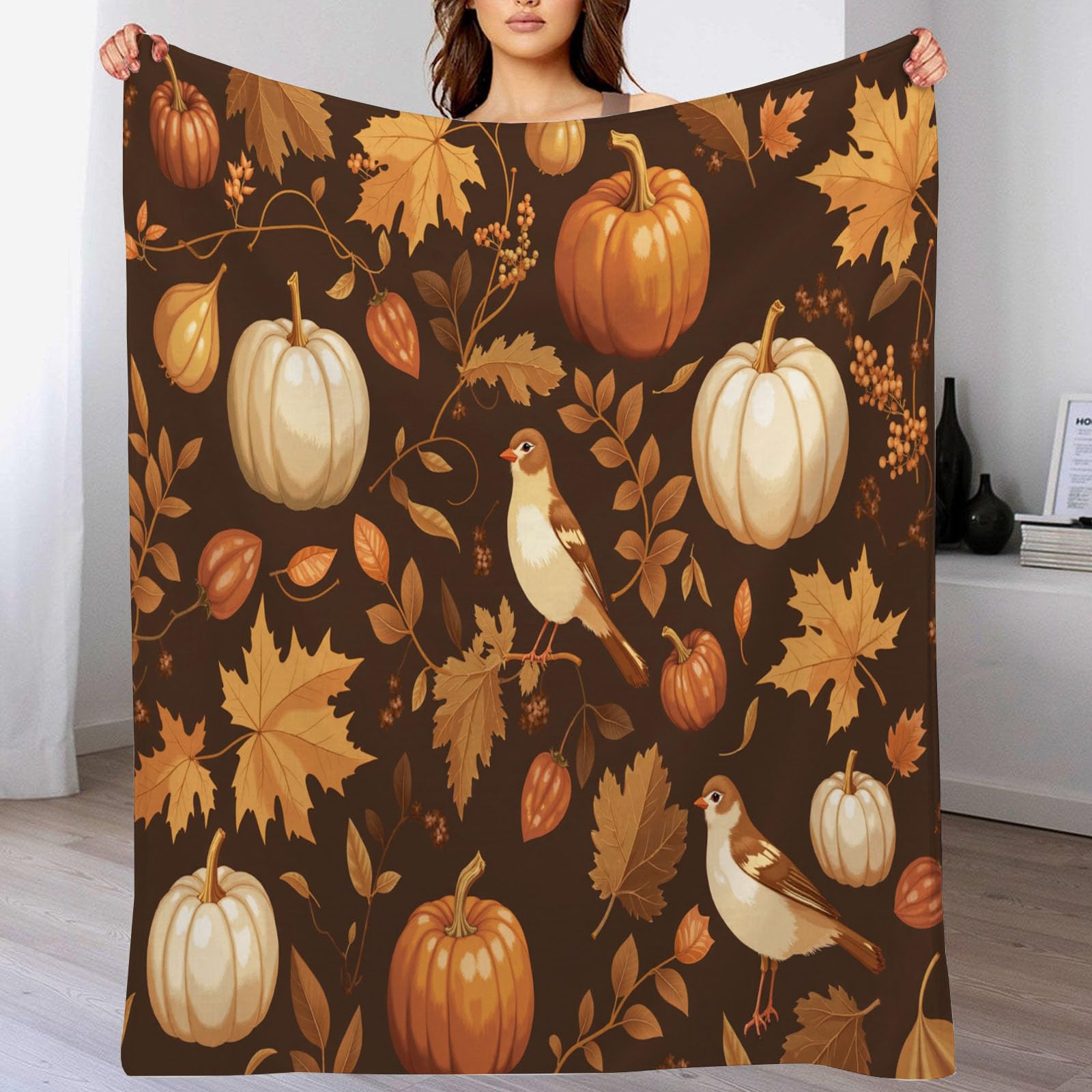 Couverture lit flanelle chaude et douce en peluche microfibre orange foncé