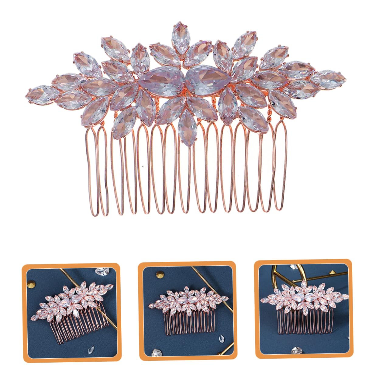 Healeved 5pezzi Pettine Sposa Elegante Con Zirconi Strass Accessorio Per Matrimonio e Cerimonie Pettine Laterale Per Acconciatura Feste e Ricevimenti Design Semplice e Raffinato Facile Da