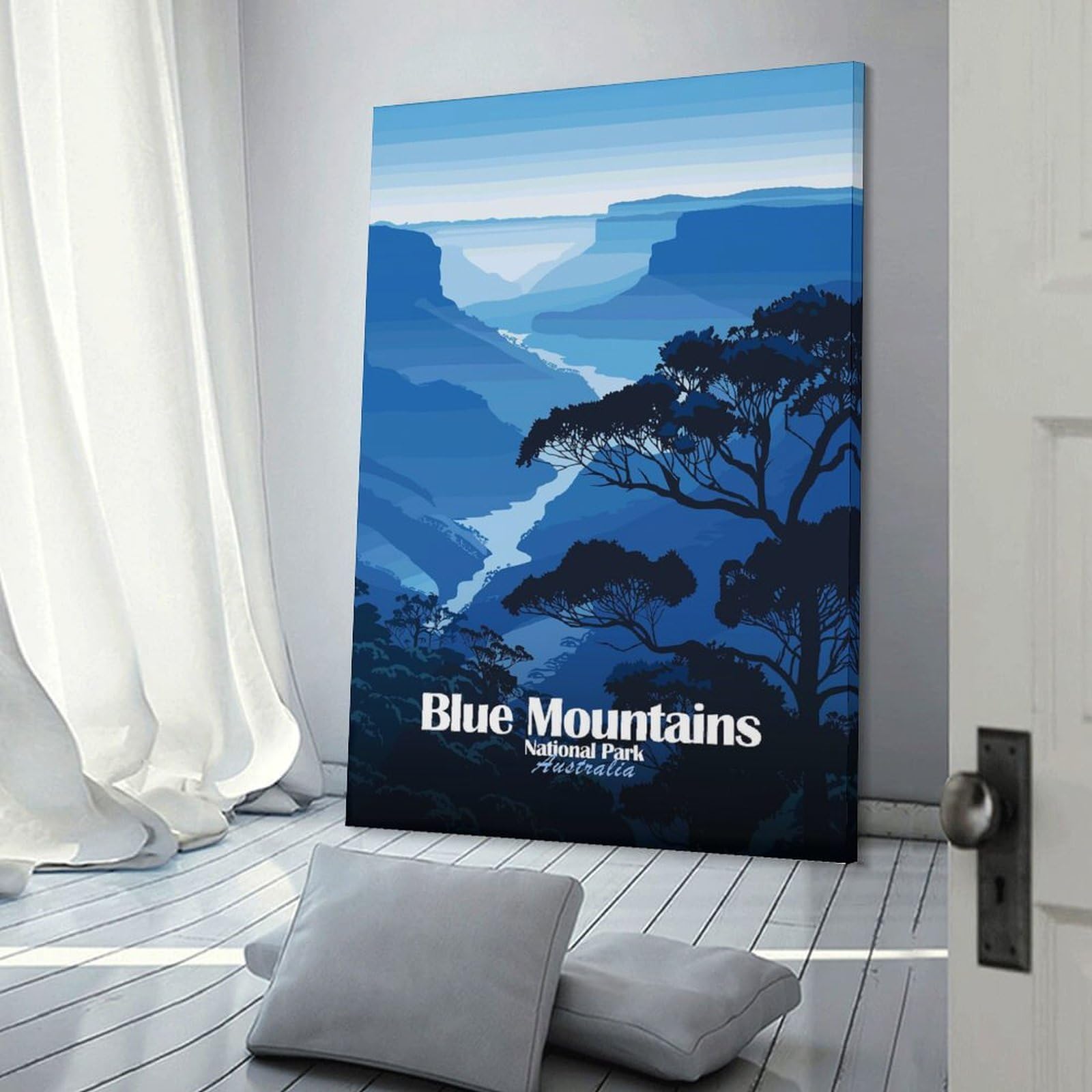 Junmoney Blue Mountains National Park Australia Hanging Wall Art 12x18inch(30x45cm), for New Homes, Bedrooms Or Workspaces, Thoughtful Wall Decor for Art Lovers