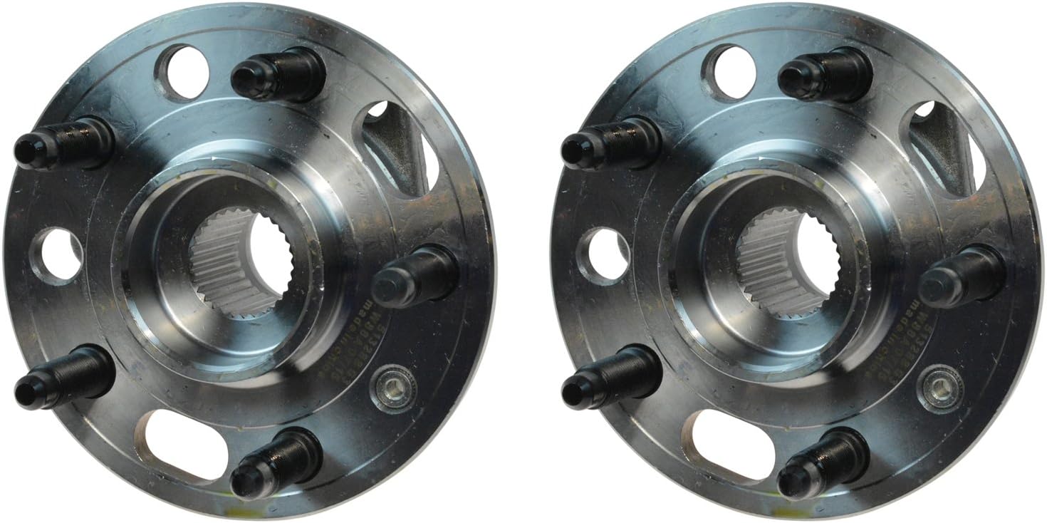 TRQ Left and Right Wheel Bearing and Hub Assembly Set 2 Piece Compatible with 10-17 Chevrolet Equinox 14-17 Impala 13-16 Cadillac XTS 15-16 CTS All Wheel Drive 10-17 GMC Terrain 10-16 Buick Lacrosse
