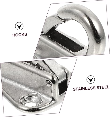 Miniatura 8 de Didiseaon Ganchos para yates de acero inoxidable, 4 unidades, ganchos para tablero de barco para rieles de pontón cuadrados