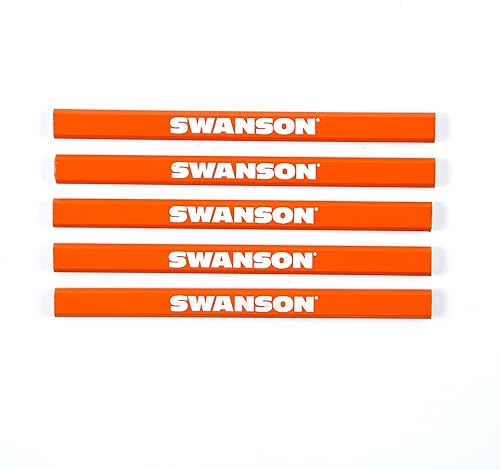 Swanson Tool Co CP700 - Paquete de 5 lápices de carpintero Swanson naranja brillante con grafito negro