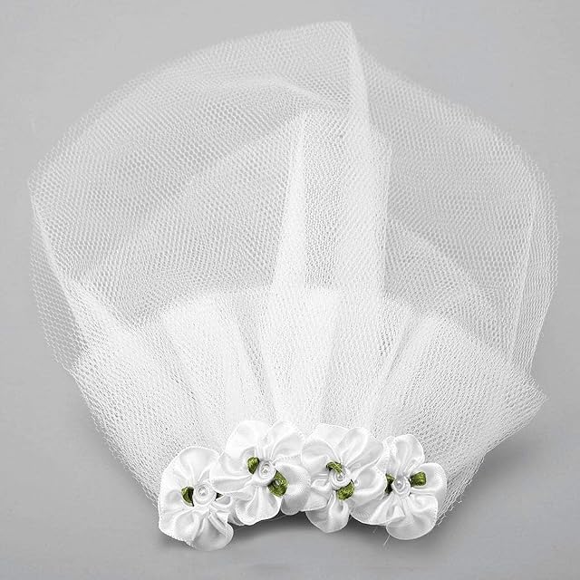 Foto 8 de 8 de Tocado para Mascotas, Velo de Novia para Mascotas, Tocado de Flores de Novia