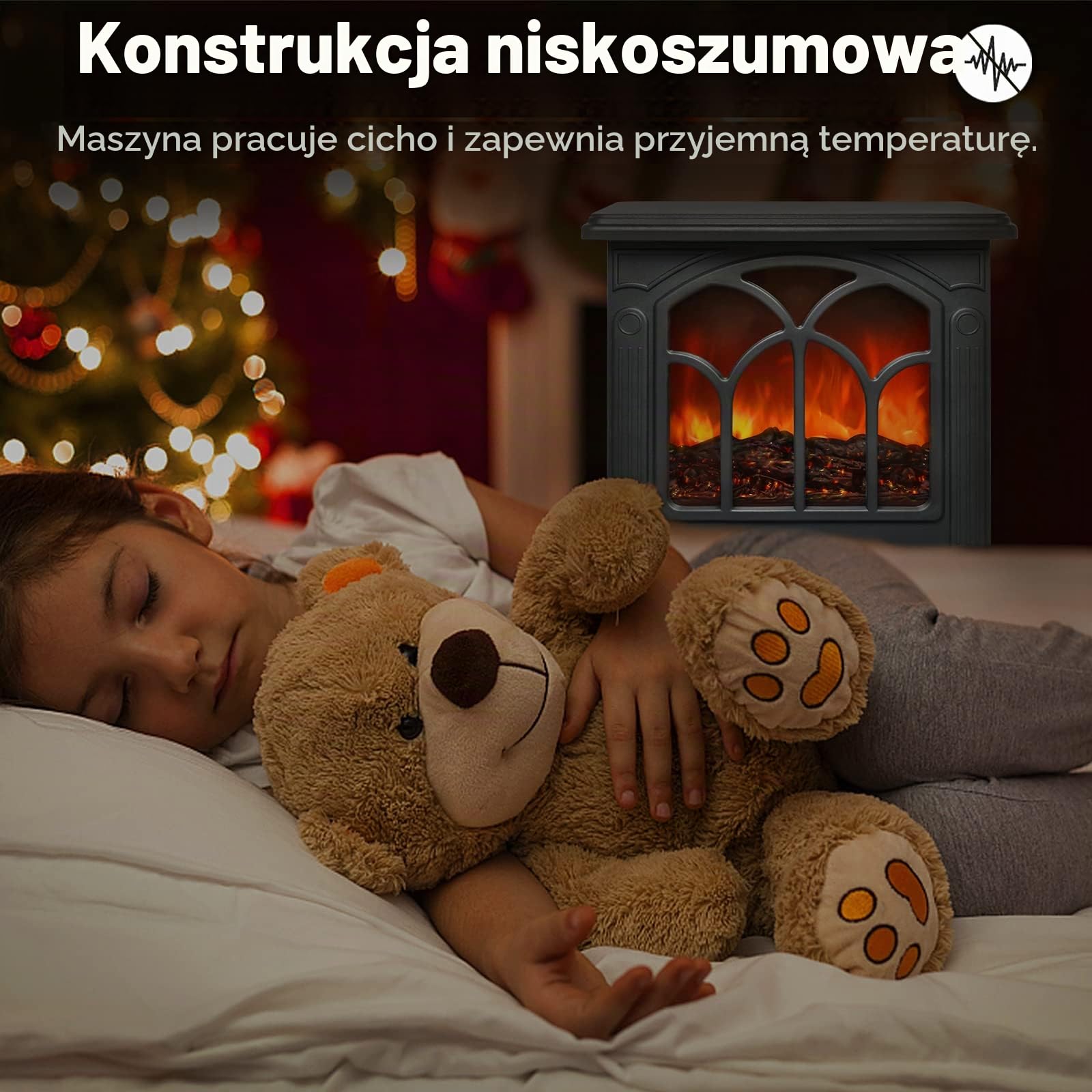 Froadp Kominek Elektryczny z Ogrzewaniem i Efektem Ognia Kominkowego Grzejnik Elektryczny Efekt Płomienia LED Piec Kominkowy 750W / 1500W Elektryczne Grzejniki Kominka do Salonu Jadalni Sypialni