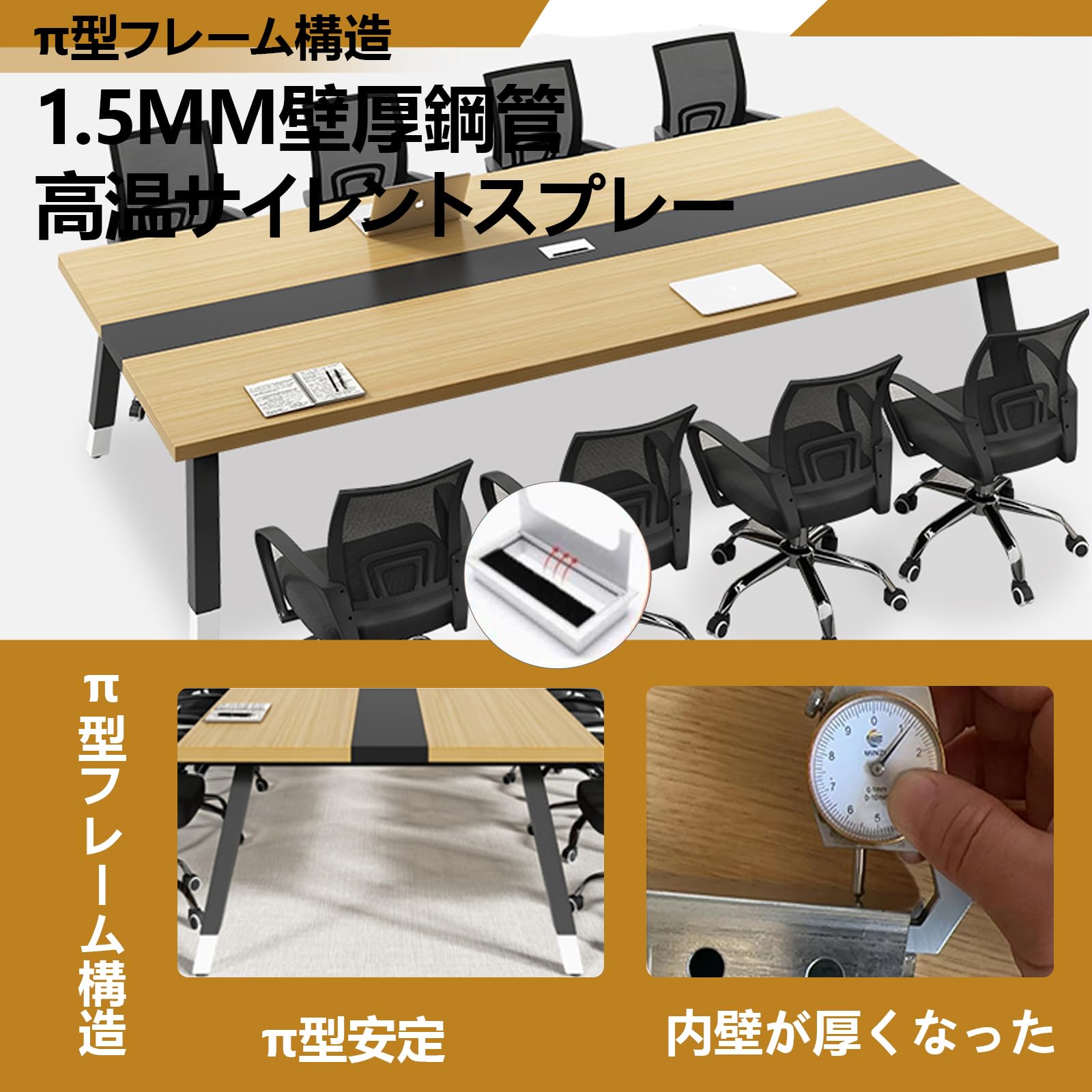 セット！ 会議机 ミーティングテーブル 作業机 頑丈 会議用テーブル 