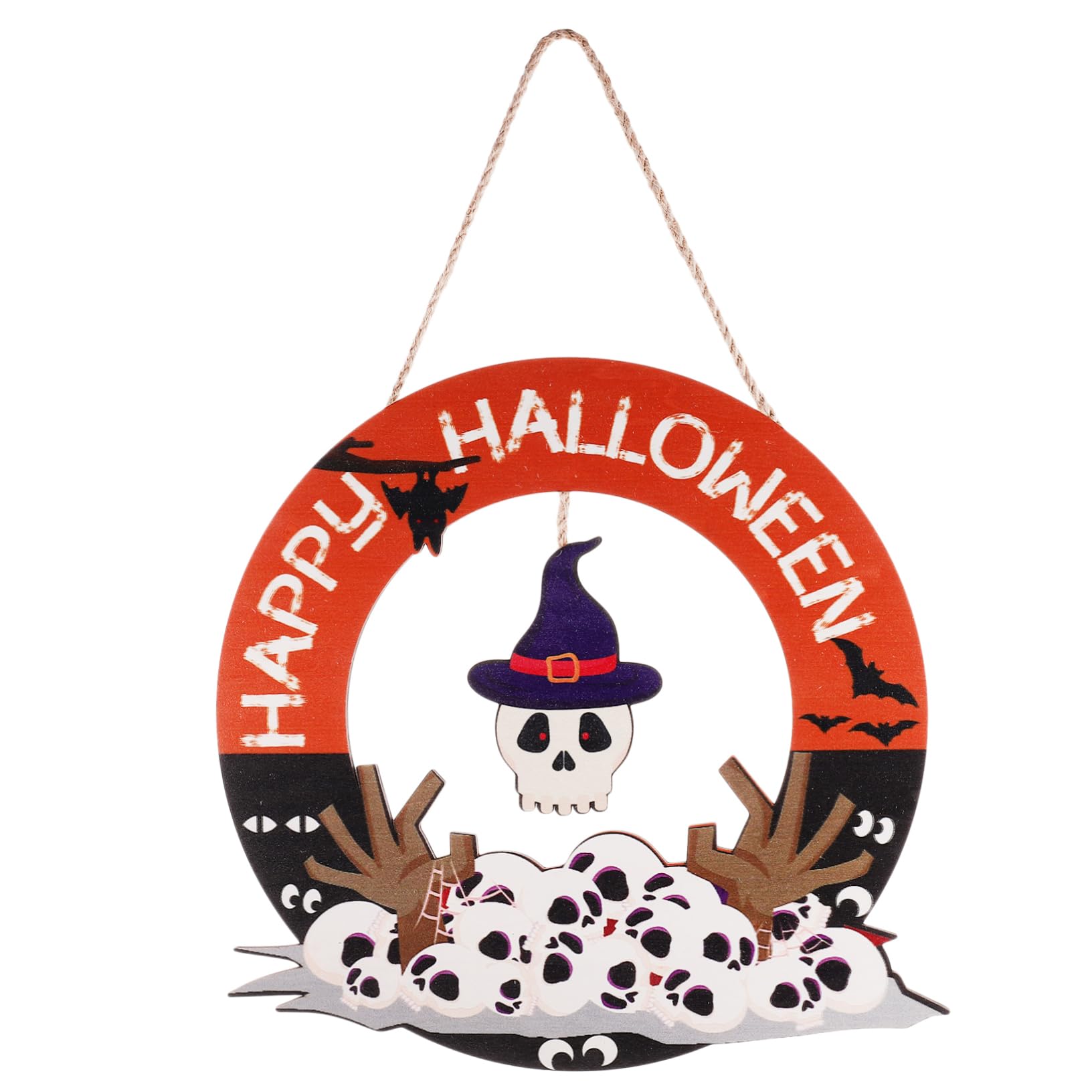 Décoration d'entrée Halloween en bois pour accueillir vos invités avec frisson