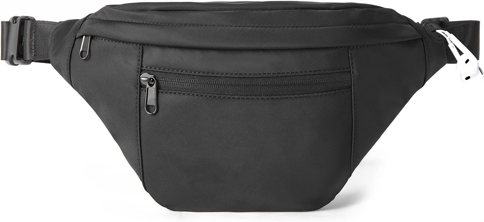 Telena Crossbody Fanny Pack for Women Men Fashion Waist Pack Belt Bag with 4-Zipper Pockets for Hiking Running Travel, Black