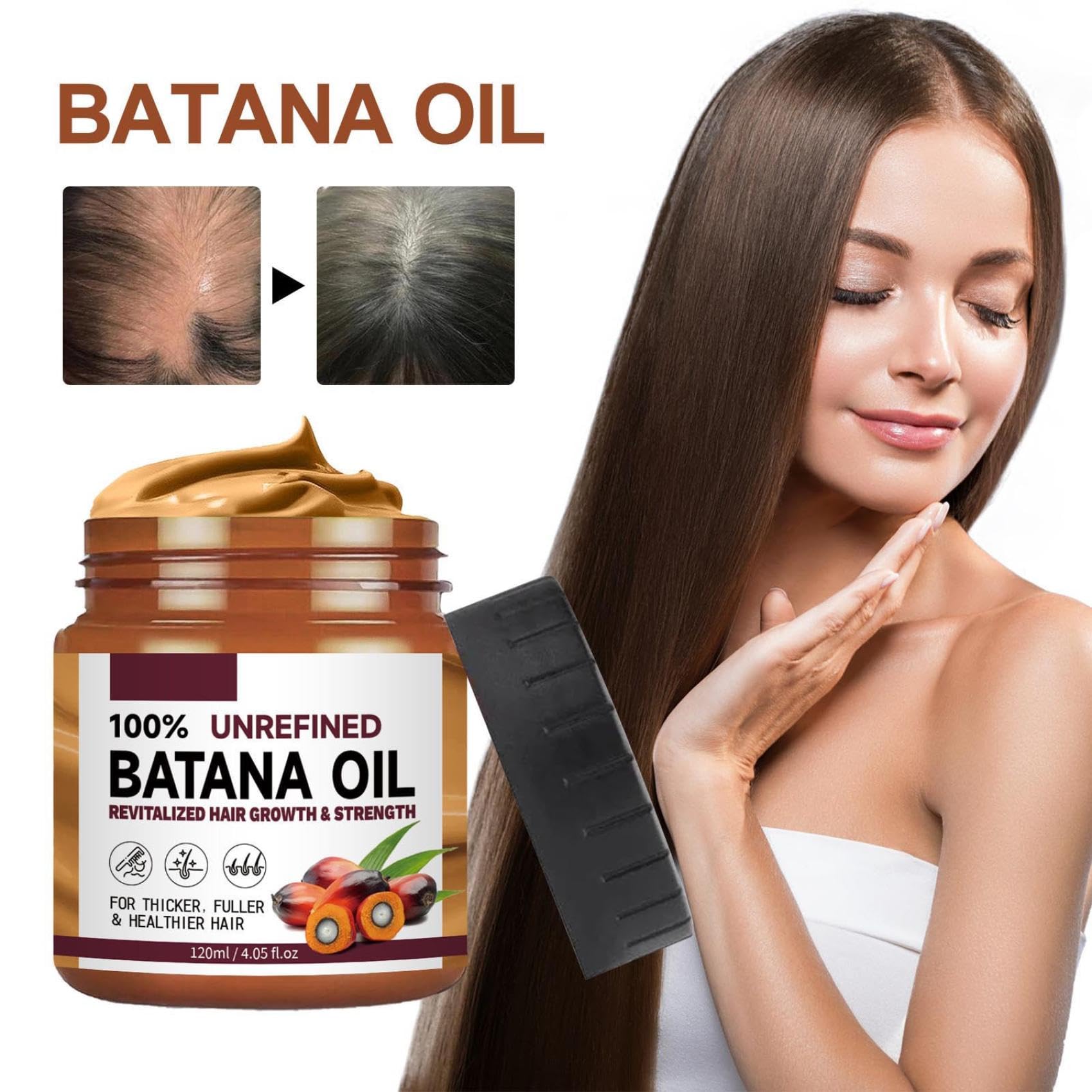 Batana Oil Hair Treatment, Batana Oil For Hair Growth, Batana Oil Organic, Conditioner Leave in Botanical Extracts & Vitamins, Batana Oil Conditioner Leave In Botanical Extracts & Vitamins 120ml (5PC)