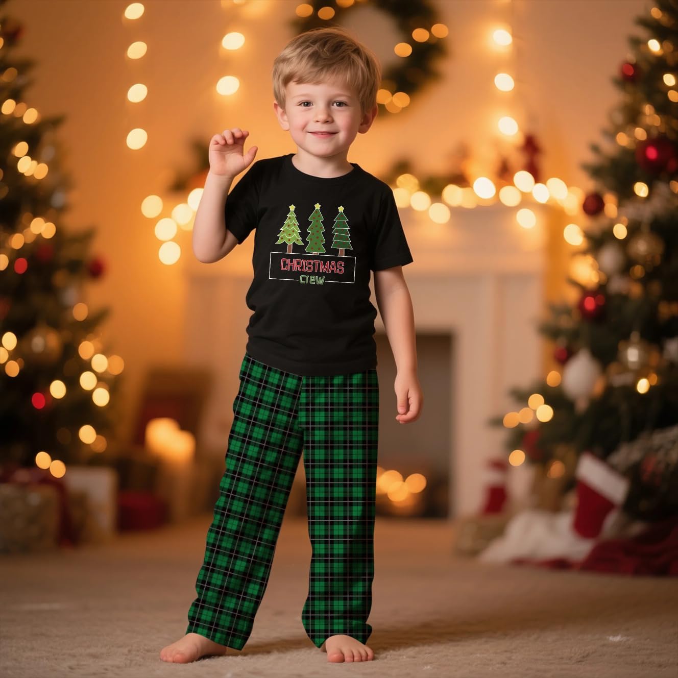 Christmas Pajamas for Family,Family Holiday PJS Matching Sets,Xmas Jammies for Couples, T-Shirt