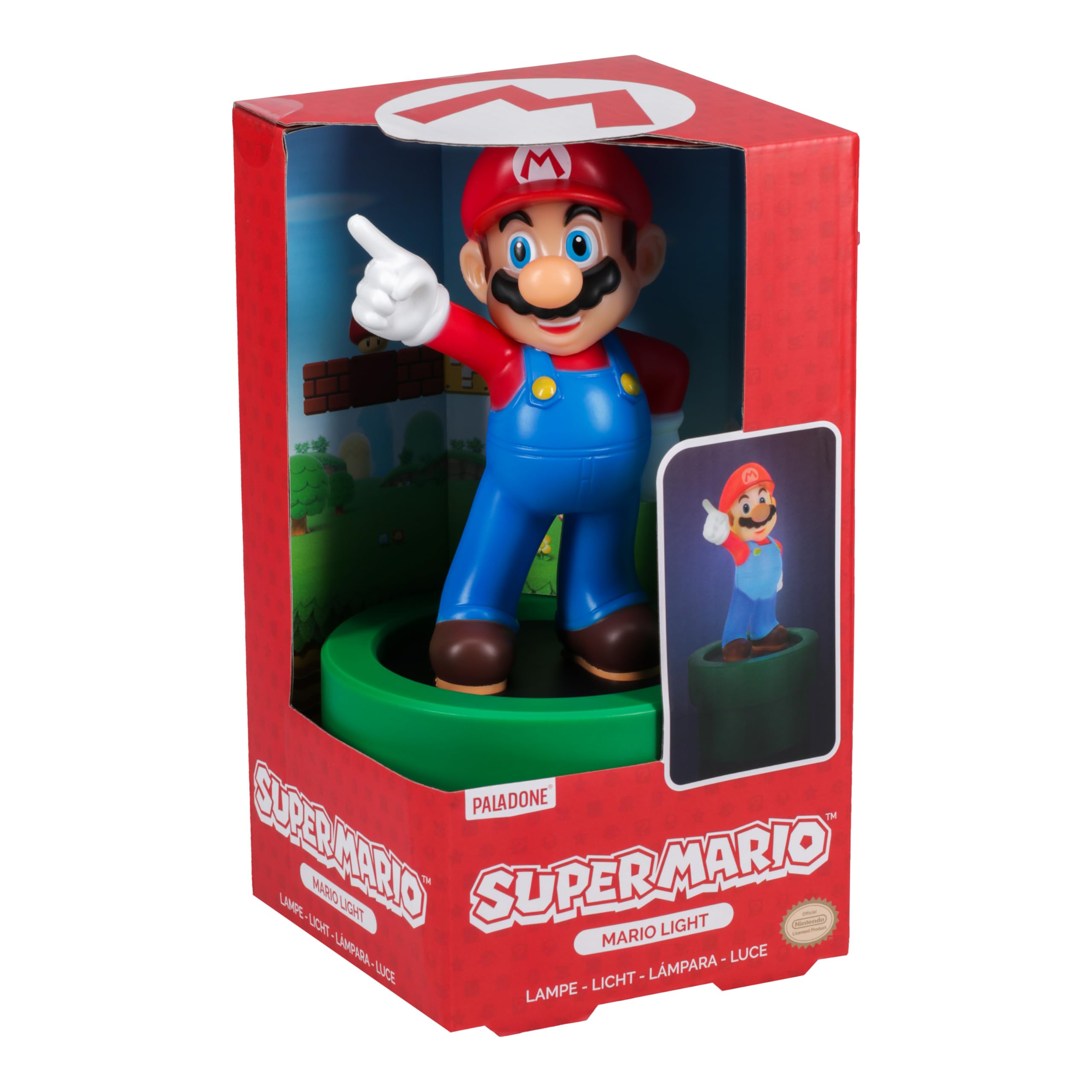 Paladone Super Mario Figure Light - Officially Licensed Nintendo Merchandise Featuring Mario, Home & Office Decor, Gift for Retro Gamers, Battery